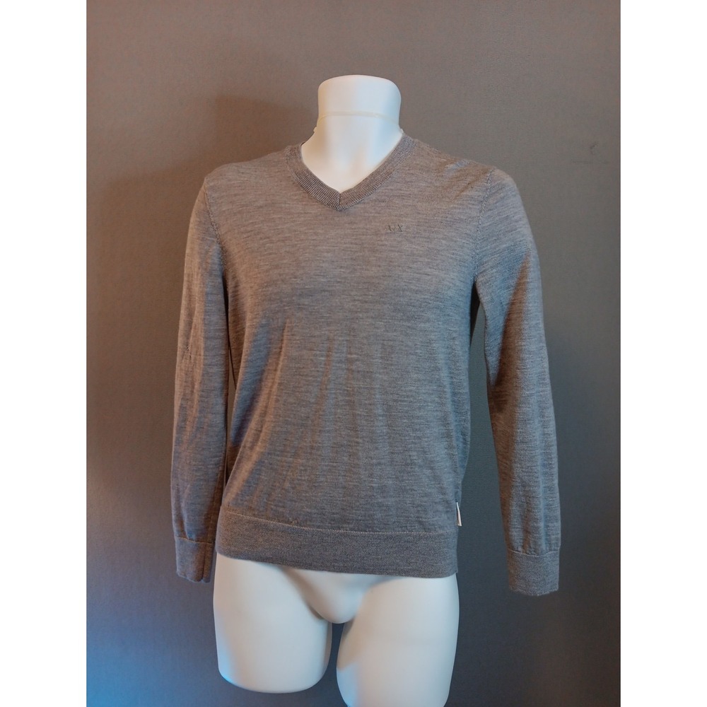 ARMANI EXCHANGE AX 100%‎ Virgin Wool Gray sweater men Sz Small